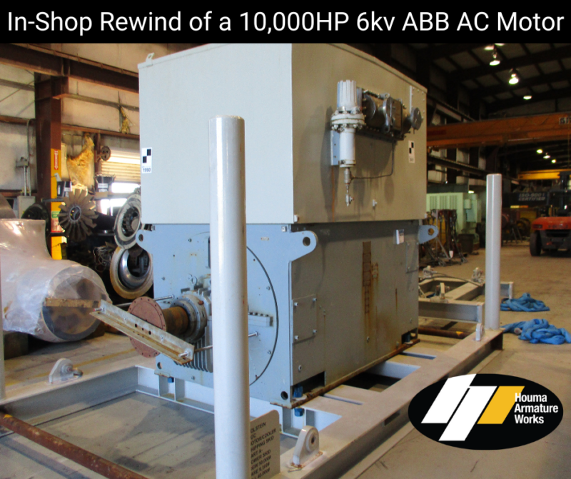 10,000hp 6kv ABB AC Motor Rewind Houma Armature Works